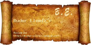 Buder Elemér névjegykártya